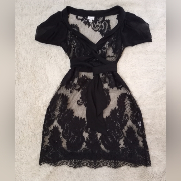 Temperley London Sheer Coquette Girl Feminine Lace and Silk Ribbon Flowy Dress - Picture 1 of 8